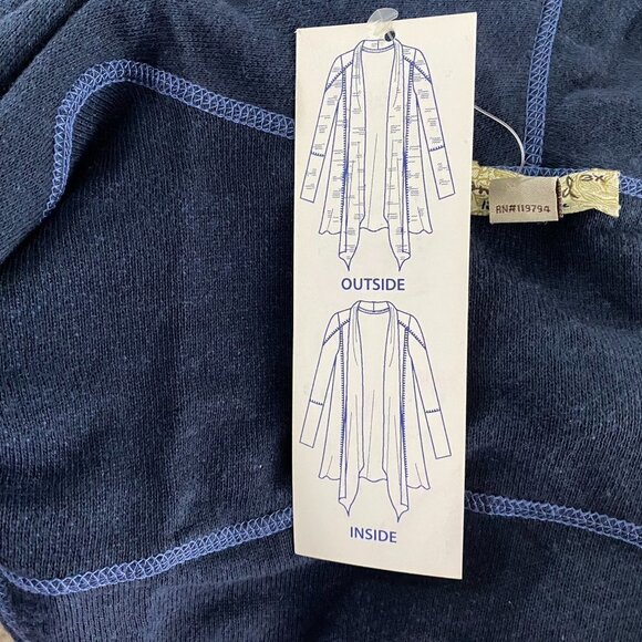 One World Reversible Open Cardigan Women's‎ 3X Blue Cotton Blend NWT CJ-1134 - Picture 10 of 15